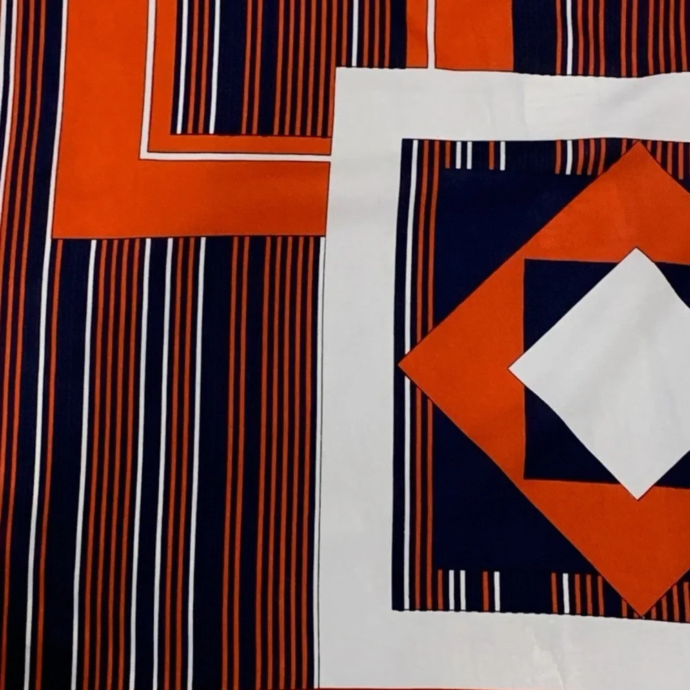 Vintage 60’s Jim Renoir Graphic Large Scarf In Red / Blue / White - Picture 6 of 16